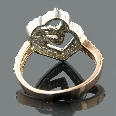 14K Rose Gold Diamond Heart Ring 0.55ct 2 14K Rose Gold Diamond Heart Ring 0.55ct - Image 2