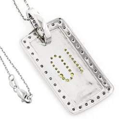 14K White Gold White Yellow Diamond Number 10 Dog Tag Pendant 1.60 -Urban Jewels Shop 14k white yellow diamond number 10 dog tag pendant 160 p 6372 backwh