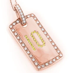 14K White Gold White Yellow Diamond Number 10 Dog Tag Pendant 1.60 -Urban Jewels Shop 14k white yellow diamond number 10 dog tag pendant 160 p 6372 ro