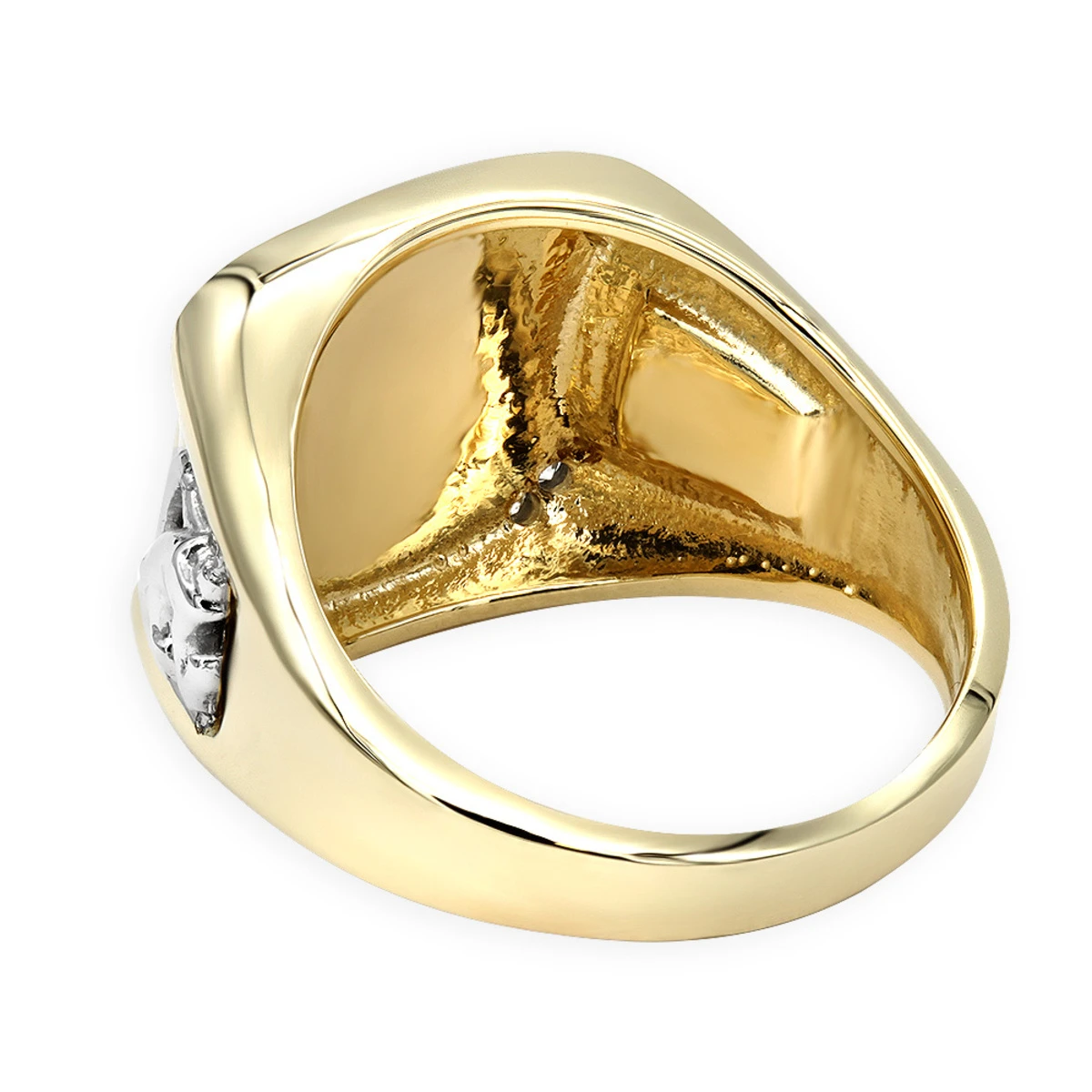 14K Yellow Gold Diamond Men's Eagle Ring 0.10 4 14K Yellow Gold Diamond Men's Eagle Ring 0.10 - Image 4