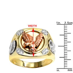 14K Yellow Gold Diamond Men's Eagle Ring 0.10 11 14K Yellow Gold Diamond Men's Eagle Ring 0.10 -Urban Jewels Shop 14k white yellow rose gold diamond mens eagle ring 010 p 6238 rulerye