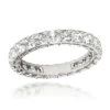 18K White Gold Asscher Cut Diamond Eternity Ring 3ct Anniversary Band By Luxurman