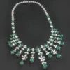 18K White Gold Diamond & Emerald Necklace 15.17dtw 22.44etw