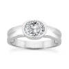 18K White Gold Diamond Engagement Ring 0.75ct 3.9mm