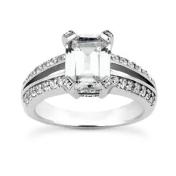 18K White Gold Diamond Engagement Ring 1.17ct 4.7mm