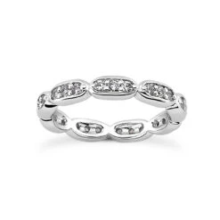 Thin 18K White Gold Diamond Eternity Band 0.72ct