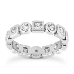 18K White Gold Diamond Eternity Band 1.12ct