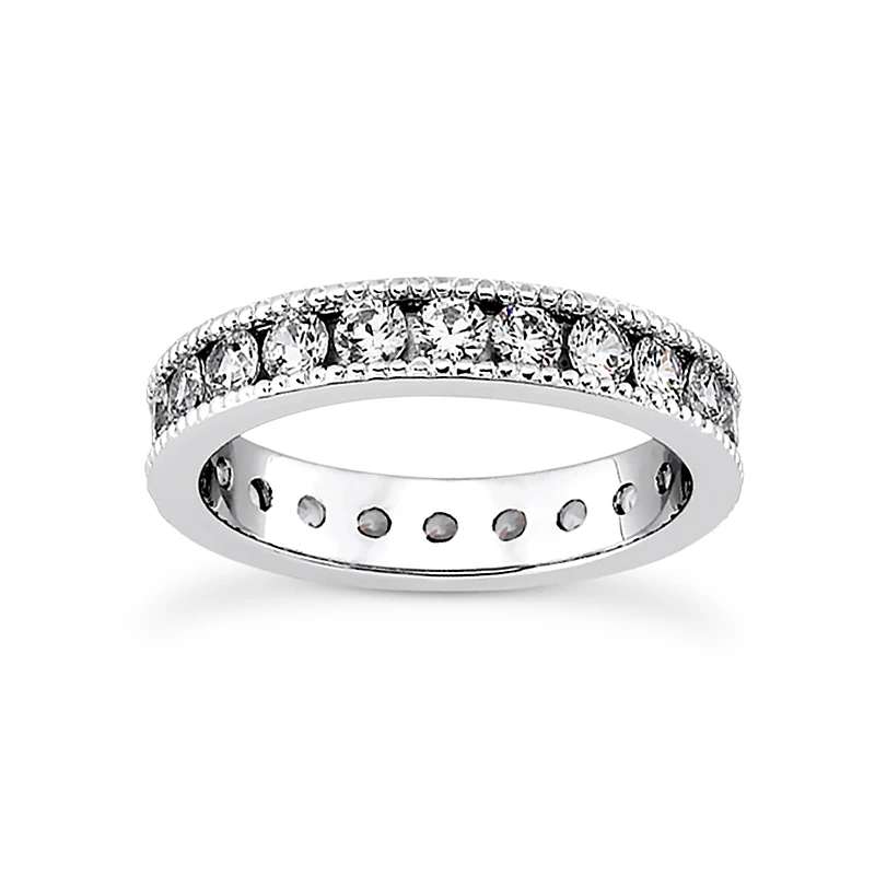 Thin 18K White Gold Diamond Eternity Band 1.54ct 1 Thin 18K White Gold Diamond Eternity Band 1.54ct