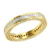 18K Yellow Gold Round And Princess Cut Diamond Eternity Band 1.93ct