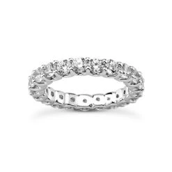 Thin 18K White Gold Diamond Eternity Band 2.10ct