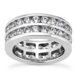 18K White Gold Diamond Eternity Band 3.08ct