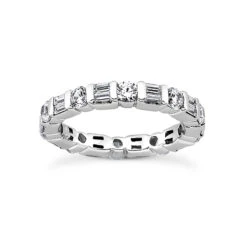 18K White Gold Diamond Eternity Band 3.20ct 4.4mm