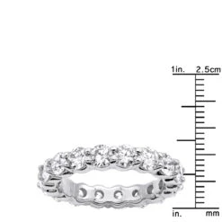 18K White Gold Diamond Eternity Band 3.40ct 5/32in. (4.1mm) -Urban Jewels Shop 18k gold diamond eternity band 340ct p 30340 rulerwh
