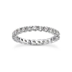 18K White Gold Diamond Eternity Band 4.55ct Round Diamonds