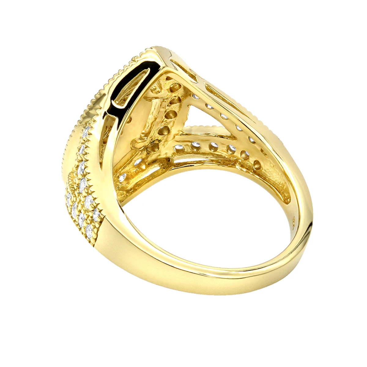 18K Yellow Gold Diamond Right Hand Ring For Women Tear Drop Shape 1.08ct 5 18K Yellow Gold Diamond Right Hand Ring For Women Tear Drop Shape 1.08ct - Image 5