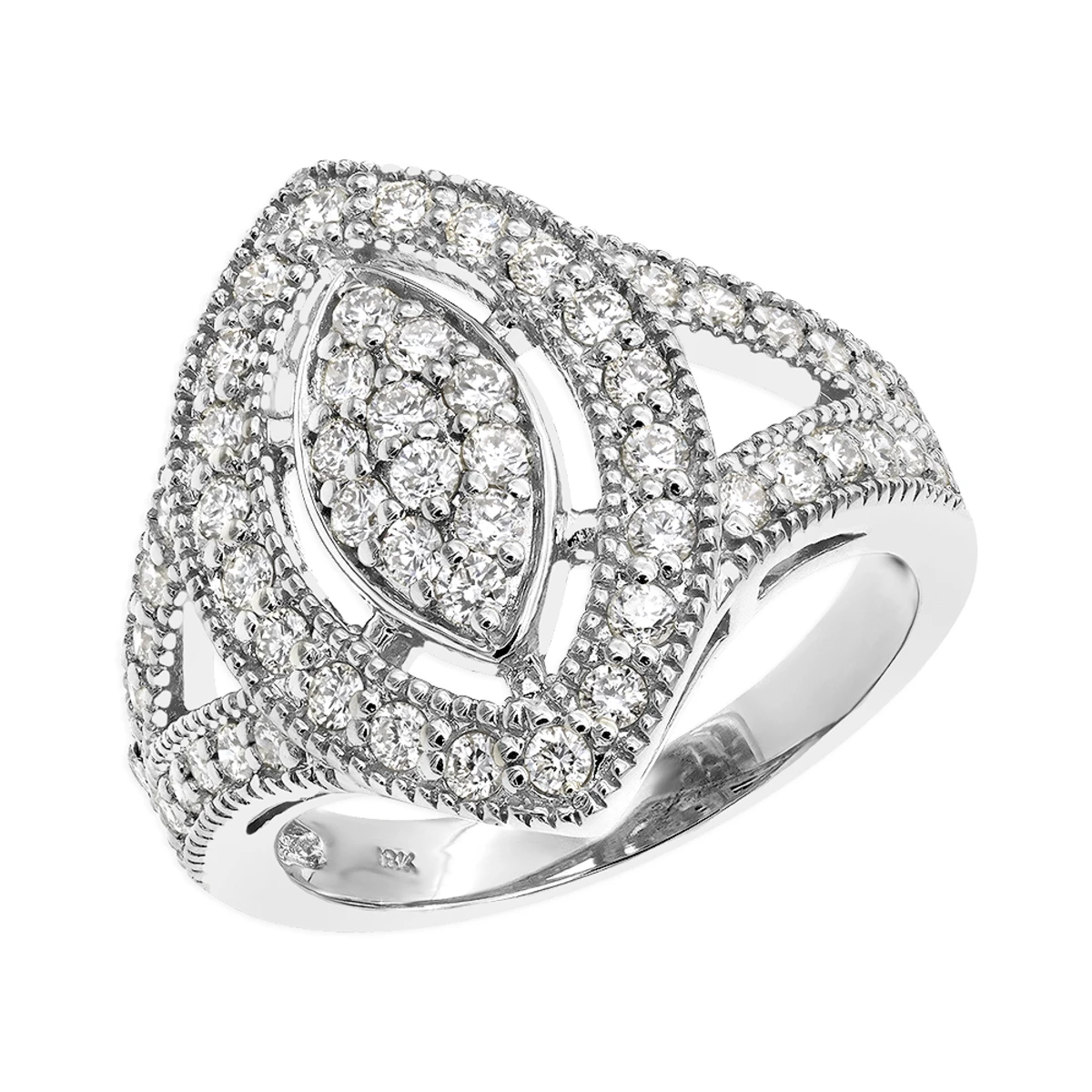 18K Yellow Gold Diamond Right Hand Ring For Women Tear Drop Shape 1.08ct 2 18K Yellow Gold Diamond Right Hand Ring For Women Tear Drop Shape 1.08ct - Image 2