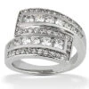18K White Gold Diamond Right Hand Women's Ring 1.20ct