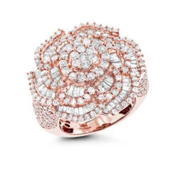 18K White Gold Statement Flower Diamond Engagement Ring LUCCELLO 3.25ct -Urban Jewels Shop 18k gold flower diamond engagement ring luccello 35ct statement jewelry 8