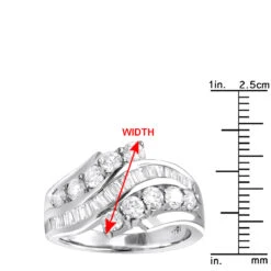 18K White Gold Ladies G/VS Diamond Right Hand Ring 2.25ct -Urban Jewels Shop 18k gold ladies diamond ring 168ct p 32626 rulerwh