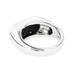 18K White Gold Men's Black Onyx Ring 8.9mm 9 18K White Gold Men's Black Onyx Ring 8.9mm -Urban Jewels Shop 18k gold mens black onyx ring p 31952 backwh