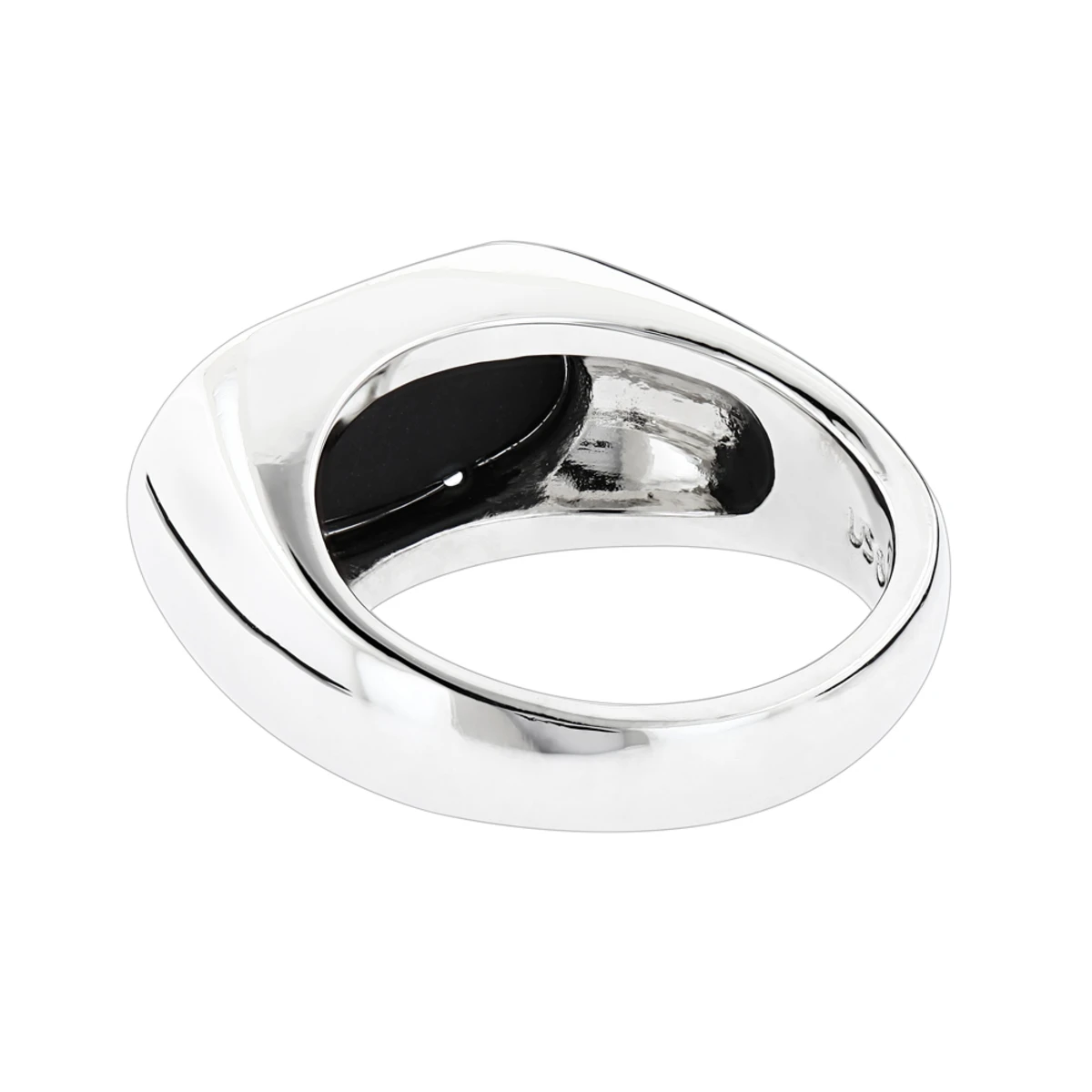 18K White Gold Men's Black Onyx Ring 8.9mm 4 18K White Gold Men's Black Onyx Ring 8.9mm - Image 4