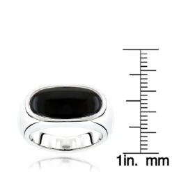 18K White Gold Men's Black Onyx Ring 8.9mm 11 18K White Gold Men's Black Onyx Ring 8.9mm -Urban Jewels Shop 18k gold mens black onyx ring p 31952 rulerwh