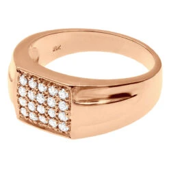 18K White Gold Men's Diamond Ring 0.60ct 10.9mm -Urban Jewels Shop 18k gold mens diamond ring 060ct p 31770 back rose