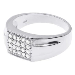 18K White Gold Men's Diamond Ring 0.60ct 10.9mm -Urban Jewels Shop 18k gold mens diamond ring 060ct p 31770 back white 1668748813