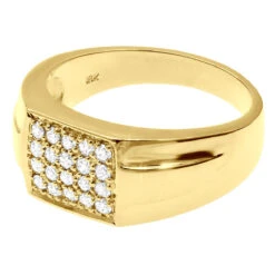 18K White Gold Men's Diamond Ring 0.60ct 10.9mm -Urban Jewels Shop 18k gold mens diamond ring 060ct p 31770 back yellow