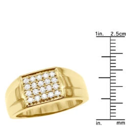 18K White Gold Men's Diamond Ring 0.60ct 10.9mm -Urban Jewels Shop 18k gold mens diamond ring 060ct p 31770 ruler yellow