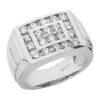 18K White Gold Men's Diamond Ring 0.78ct 13.1mm