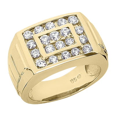 18K White Gold Men's Diamond Ring 0.78ct 13.1mm 2 18K White Gold Men's Diamond Ring 0.78ct 13.1mm - Image 2