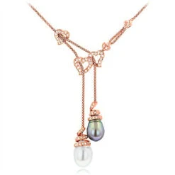 18K White Gold Pearl And Diamond Necklace Hearts 0.84ct -Urban Jewels Shop 18k gold pearl and diamond necklace hearts 084ct p 5782 ro