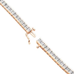 18K White Gold Princess Cut Diamond Women's Tennis Bracelet 12.62ct 18 18K White Gold Princess Cut Diamond Women's Tennis Bracelet 12.62ct -Urban Jewels Shop 18k gold princess cut diamond tennis bracelet 1262ct p 257 backro