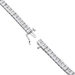 18K White Gold Princess Cut Diamond Women's Tennis Bracelet 12.62ct 16 18K White Gold Princess Cut Diamond Women's Tennis Bracelet 12.62ct -Urban Jewels Shop 18k gold princess cut diamond tennis bracelet 1262ct p 257 backwh