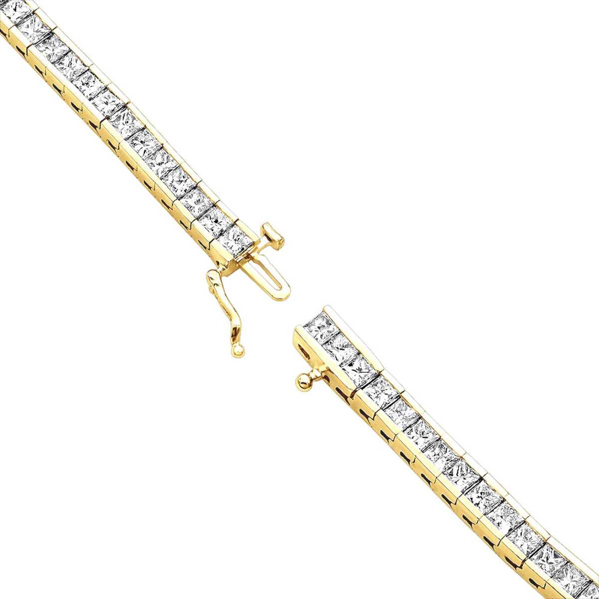 18K White Gold Princess Cut Diamond Women's Tennis Bracelet 12.62ct 5 18K White Gold Princess Cut Diamond Women's Tennis Bracelet 12.62ct - Image 5