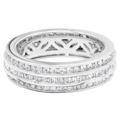 14K Rose Gold Round Baguette Diamond Eternity Ring 2.01ct 1/4 In (6mm) -Urban Jewels Shop 18k gold round baguette diamond eternity ring 201ct p 6326 backwh