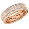 14K Rose Gold Round Baguette Diamond Eternity Ring 2.01ct 1/4 In (6mm)