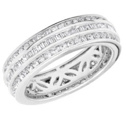 14K Rose Gold Round Baguette Diamond Eternity Ring 2.01ct 1/4 In (6mm) -Urban Jewels Shop 18k gold round baguette diamond eternity ring 201ct p 6326 wh