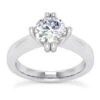 18K White Gold Round Diamond Engagement Ring 0.75ct 2.3mm