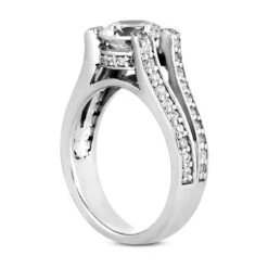 18K White Gold Round Diamond Engagement Ring 1.22ct -Urban Jewels Shop 18k gold round diamond engagement ring 122ct p 34648 back white 20220426