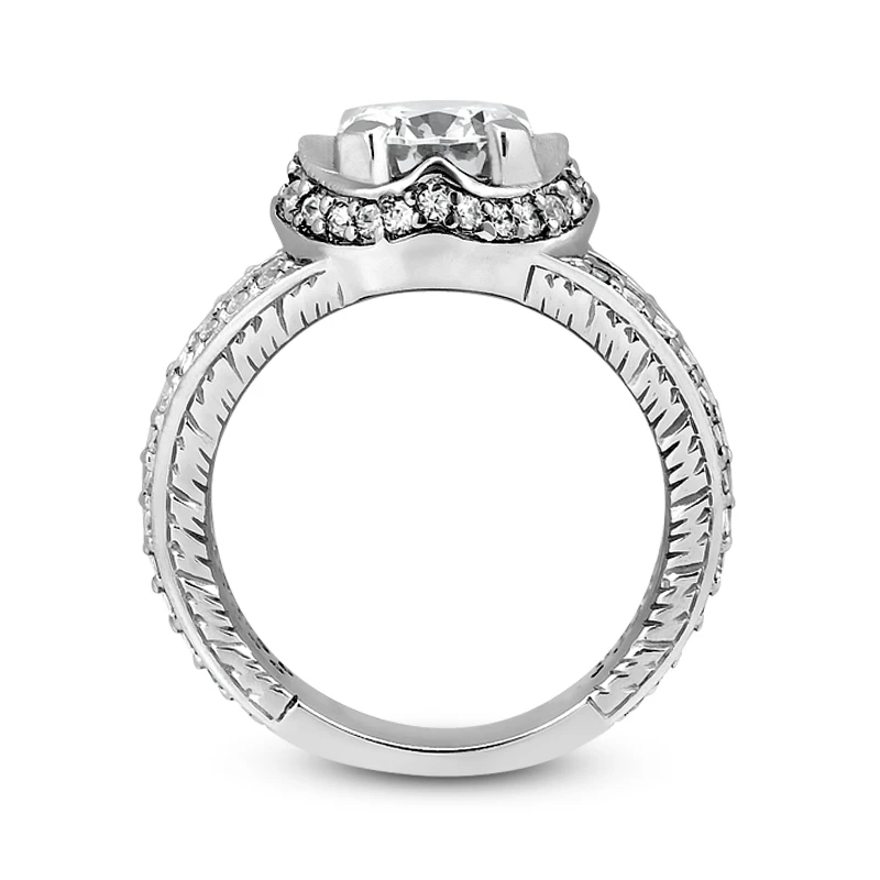 18K White Gold Round Diamond Engagement Ring 1.53ct 7.7mm 3 18K White Gold Round Diamond Engagement Ring 1.53ct 7.7mm - Image 3
