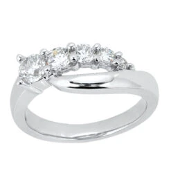 18K White Gold Round Diamond Ladies Ring 0.24ct