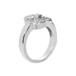 18K White Gold Round Diamonds Ladies Ring 0.34ct 13.2mm Wide -Urban Jewels Shop 18k gold round diamond ladies ring 034ct p 32498 back white 20220426