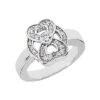 18K White Gold Round Diamonds Ladies Ring 0.34ct 13.2mm Wide