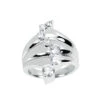 18K White Gold Round Diamond Ladies Ring 0.50ct 16.8mm