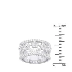 18K White Gold Round Diamond Ladies Ring 0.82ct 12.8mm -Urban Jewels Shop 18k gold round diamond ladies ring 082ct p 32552 ruler
