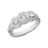 18K White Gold Round Diamond Ladies Ring 0.84ct 4.2mm