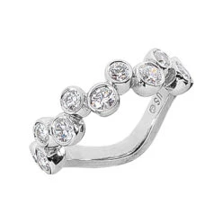 18K White Gold Round Diamond Ladies Ring 0.92ct 6mm