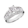 18K White Gold Round Diamond Ladies Ring 2.52ct 8.5mm